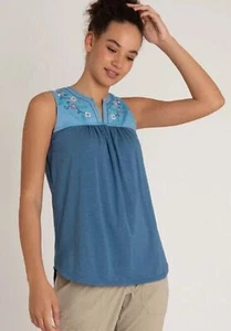 Sherpa Womens Blue Shaanti Embroidery Tank Top Sz S Outdoor Artsy Festival Boho - Picture 1 of 8