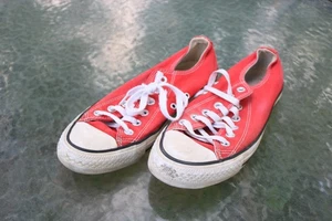 VTG Chuck Taylor All Star Low Top Converse White / Cream Made In USA sz usa 5.5 - Picture 1 of 7