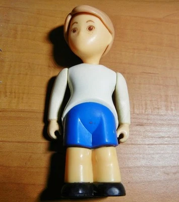LITTLE TYKES DOLL HOUSE BOY SON BROWN HAIR WHITE SHIRT TWIST BODY - Image 1 of 2