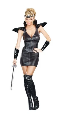 Сексуальный средневековый воин тьмы костюм платье для взрослых - Изображение 1 из 2