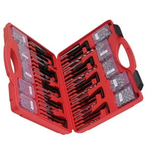 Kit de reparación de roscas automotrices de motor de 338 piezas Juego de herramientas de tira métrica SAE - Imagen 1 de 17