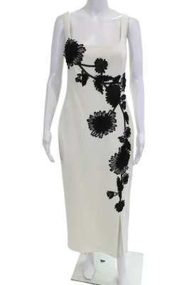 Vestido Lápiz Lela Rose Mujer Floral Bordado Cuello Abierto Blanco Negro Talla 6 Foto 1 de 4