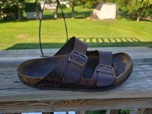 Sandali Birkenstock Arizona pelle oliata marrone uomo e donna taglia 43 solo destra - Foto 1 di 5
