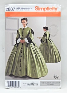 Simplicity  Civil War Era Dress Costume Pattern 2887 Miss Sizes 16-24 - UNCUT - Picture 1 of 2