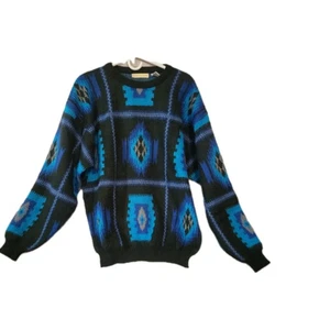 Vintage Adam Sloane Sweater Herren Large Geometric Multicolor Pulli Strick  - Bild 1 von 7