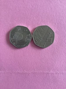 Olympic 2012 50p Basketball Coin, Common Wealth Games 2014 50p Coin. - Picture 1 of 1