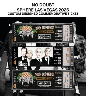 Boleto conmemorativo personalizado No Doubt Residency Sphere LV 2026 Foto 1 de 3