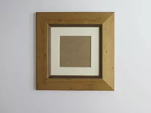 Antique Pine Real Wooden 6"x6" Square Picture Photo Frame Mount 4"x4" Hang - Picture 1 of 2