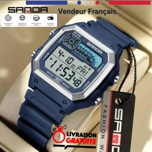 Montre De Sport Militaire Homme Chronomètre Quartz LED Digital Date Waterproo - Imagen 1 de 18
