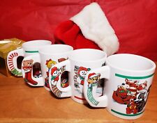 4 Vintage Ceramic Christmas Holiday Mugs From The Love Mug INC.