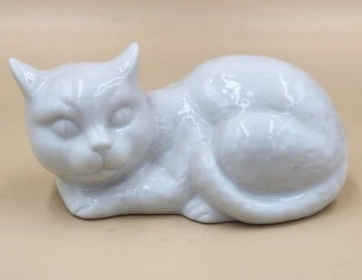 Figura Gato Porcelana Hirado OKIMONO Meiji Tsushima Período Japonés Foto 1 de 4
