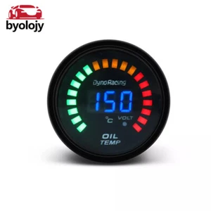 2" 52MM Colorful LED Digital Voltmeter Oil Temperature Gauge AutoTemp Meter - Picture 1 of 13