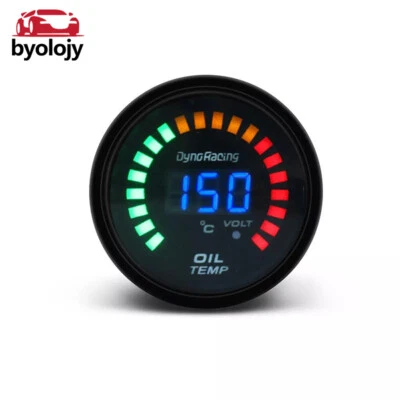 2" 52MM Colorful LED Digital Voltmeter Oil Temperature Gauge AutoTemp Meter - Image 1 of 4