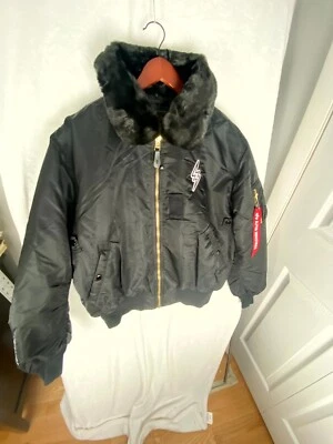 Chaqueta de bombardero Alpha Industries x J Balvin para hombre XL negra 100 % nailon cremallera completa Foto 1 de 4