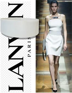 LANVIN sz M Glossy White Patent Leather Wide Waist Belt BRAND NEW - Picture 1 of 6