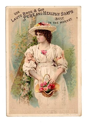 Vintage Vitoriano Antigo Lautz Brothers & Co "Sabonetes Puros e Saudáveis" LINDO - Imagem 1 de 2