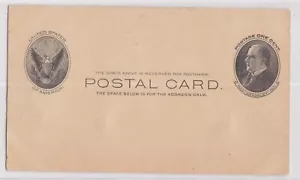 USA 1902 McKINLEY POSTAL STATIONARY CARD UNUSED WITH ARTWORK ON BACK - Picture 1 of 2