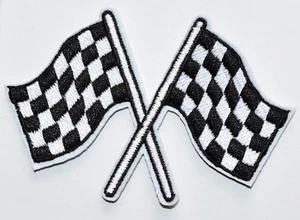 10 Karierte Flagge Kariert Auto Autorennen Rockabilly Bügelbild Patch ≈8,5*5,5cm - Bild 1 von 1