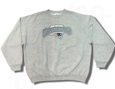Sudadera para hombre New England Patriots bordada cuello redondo 2XL gris manga larga Foto 1 de 4
