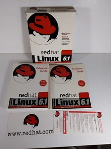 Red Hat Official Linux 6.1 Box, Guide & Sticker (CD NOT INCLUDED) - Picture 1 of 10