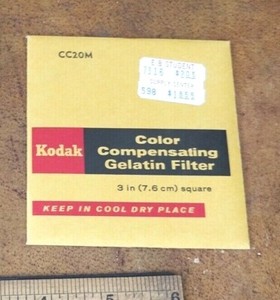 CC20M Color Compensating Fliter 3" - 75mm Square Kodak  gelatin filter