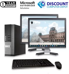 Dell OptiPlex 7010 Windows 10 Pro Desktop Computer i5 8GB 256GB SSD Dual 19" LCD - Picture 1 of 7