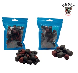 Gebohrte HEILBUTT DUO Pellets 8-14mm & 14-20mm 100g Feeder Karpfenfutter Köder - Picture 1 of 13