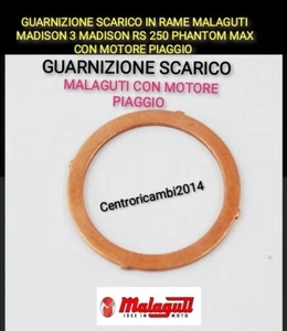 GUARNIZIONE SCARICO IN RAME MALAGUTI MADISON 3 MADISON RS PHANTOM MAX M. PIAGG - Foto 1 di 1