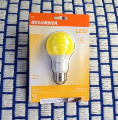 BOXof 4 new LED bug yellow Light bulb A19 damp rated 8.5w = 60 watt porch lite  - Image 1 of 4