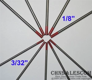 10 pcs WT20 3/32"X6" 1/8"X6" Thorium-Tungsten Electrode Red - Picture 1 of 1