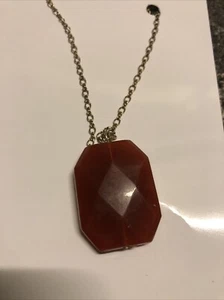 Collar Colgante Avon Tono Oro/Naranja Facetado Vintage Firmado Sin Reserva - Imagen 1 de 3