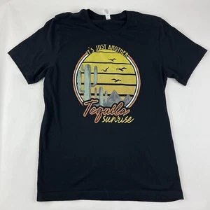 Camiseta de Lona Para Hombre Grande Negra Tequila Gráfico Amanecer - Imagen 1 de 7