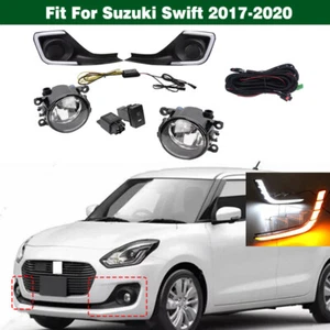 LED DRL Front Fog Lights Covers Daytime Running Lamps For Suzuki Swift 2017-2020 - Picture 1 of 12