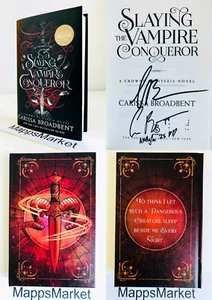 SIGNED IN PERSON Slaying the Vampire Conqueror Carissa Broadbent B&N ~ Apollycon - Picture 1 of 19