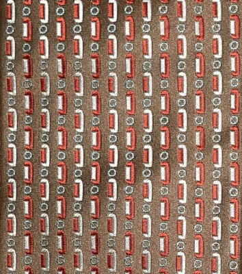 Ermenegildo Zegna Gold Khaki Orange White Blue Abstract Geometric Silk Tie - Imagem 1 de 4