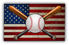 Baseball United States Of America Flag Car Bumper Sticker Decal