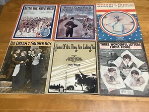 Lot Of 6 Pieces Of WWI-Era Sheet Music Inc. Sound Of Bugle - List Below - Picture 1 of 9