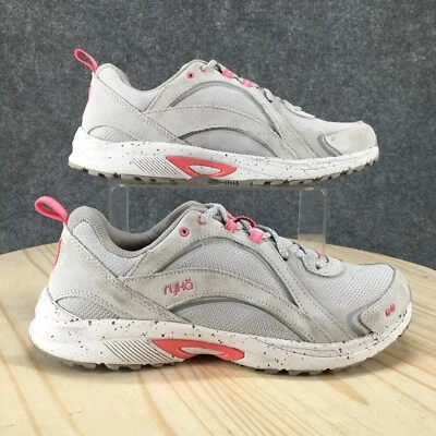 Ryka Shoes Womens 9 M Sky Walk Trail Sneakers Gray Leather Lace Up Comfort Low - Image 1 of 4