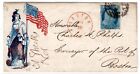 #18 Franklin 1c on Civil War Patriotic Boston MA 1861 with PF Certificate