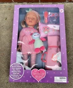 NIB UNEEDA AMERICAN DREAMS DOLL BED TIME EIGHT PIECE SET - Picture 1 of 8