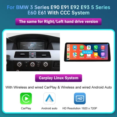 CarPlay Multimedia Linux Touch Screen For BMW 3 Series E90 E91 E92 E93 CIC CCC - Image 1 of 4