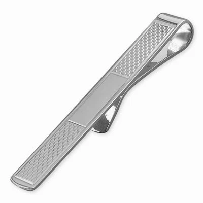 Solid Sterling Silver Tie Slide 7mm Wide Engine Turned 925 Hallmark - Image 1 of 4