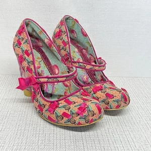 Irregular Choice ‘Mutiny’ Secret Red Pink Butterfly Bows Heels Pumps Sz. 8 - Picture 1 of 11