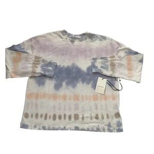 Citizens of Humanity Oversized Long Sleeve Tee Pale Rainbow Tie Dye Size S - Picture 1 of 5