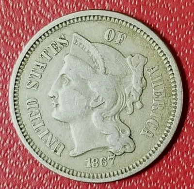 1867 THREE CENT NICKEL - Image 1 of 2