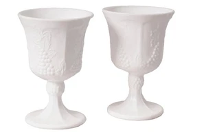 Vintage Indiana Glas Milchglas / Weinkelche Landhaus Shabby Chic Boho 1960er - Bild 1 von 5