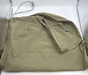 Vintage US Military Duffle Laundry Bag Large Green Canvas Drawstring 28" x 22" - Picture 1 of 3
