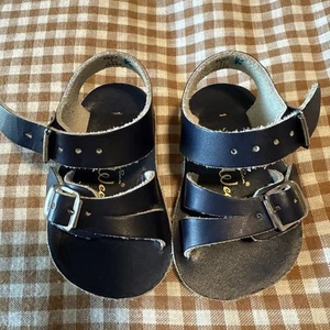 Sun San Sea Wee Salt Water Sandals Baby Sz 1 Navy Buckle Closure - Picture 1 of 7