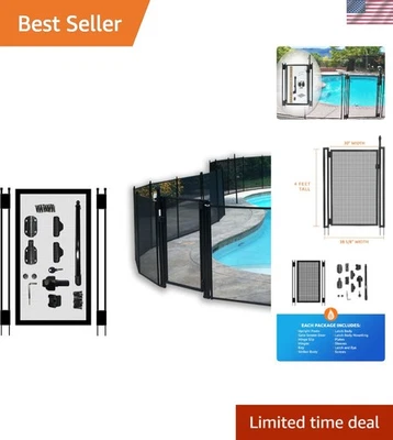 Прочный черный забор для бассейна ворота - решение для безопасности детей с магнитной застежкой - Изображение 1 из 4