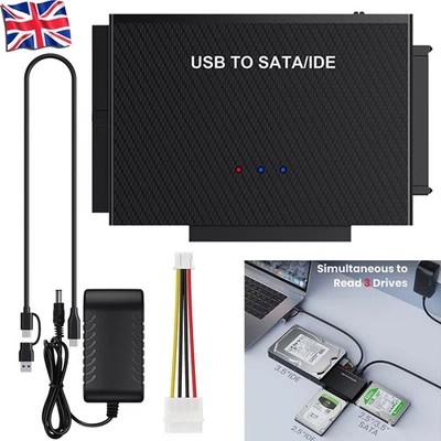 3 in 1 USB to IDE SATA Coverter Adapter UK Plug For Zilkee Ultra cable Recovery - Image 1 of 4